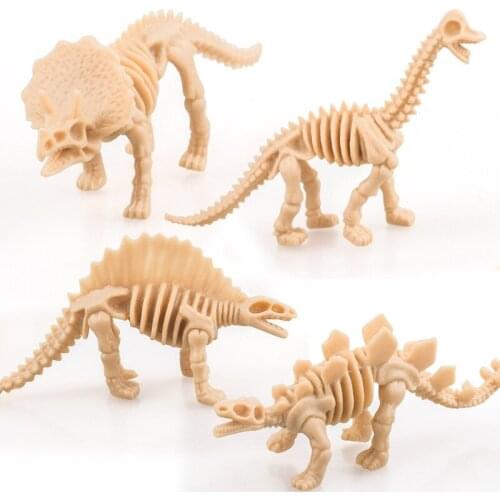 6pcs Miniatures Dinosaur Model Figures Simulation Jurassic Dinosaurs Skeleton Mini Kids Educational Toy Dollhouse Decor for Home