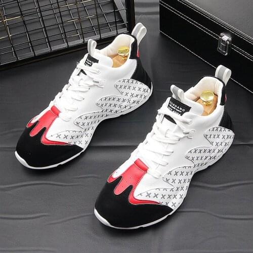 New Spring Autumn Men Casual Loafers Designer Fashion Walking Sneakers White Leather Low Top Lace Up Business Shoes 271