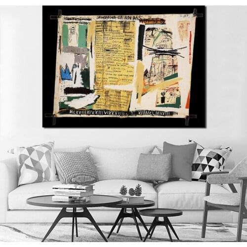 Jean Michel Jawbone Of An Ass Wall Art Canvas Poster And Print Canvas Painting Decorative Picture Living Room Home Decor Artwork