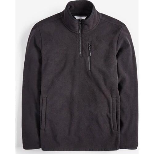 Solid color Long sleeve pull over half zip sweatshirt for man
