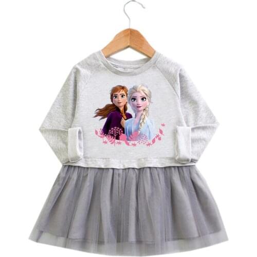 Girl Dress Summer Kids Clothes Princess Frozen Anna Elsa Print Dresses Cosplay Costume Party Birthday Children Clothing
