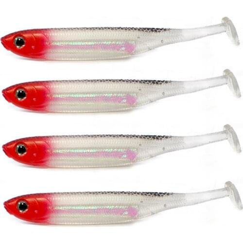 SEALURER 4pcs/Lot 10cm 5.5g Soft Fishing Lure Seabass Artificial Bait Silicone Worm Shad Eel Needfish Jig Fishing Tackle