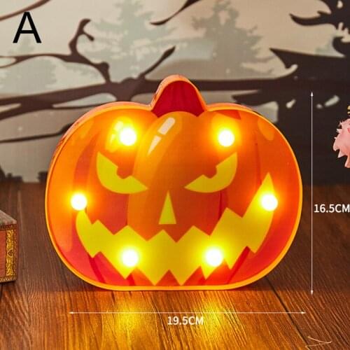 Halloween LED Light Pumpkin Skull Ghost Bat Banner Haunted House Bars Lamp Prop Halloween Party Outdoor DIY Decorations Supplies