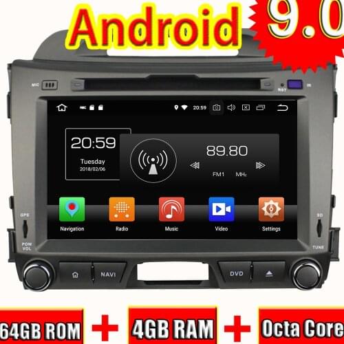 TOPNAVI 8'' Android 9.0 Auto Players For KIA Sportage 2010 2011 2012 Car DVD Device Vehicle PC Multimedia Wifi Photo Viewer 2DTN