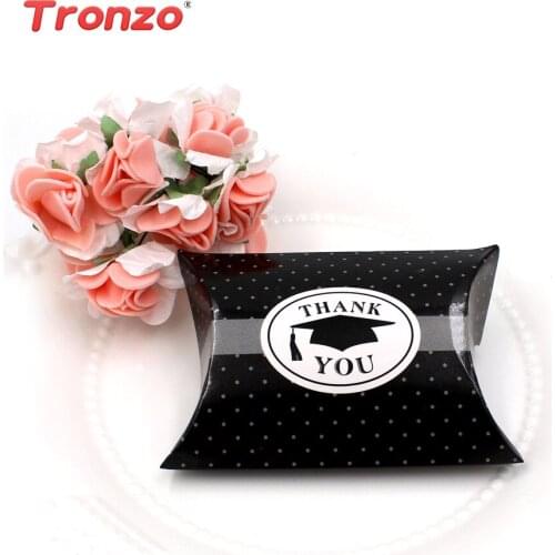Tronzo Graduation Candy Box Graduation Party Decoration 10pcs Thank You Doctorial Cap Pillow Gift Box Packages Graduation 2018