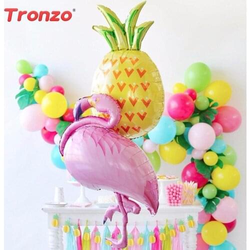Tronzo Pineapple Flamingo Balloon Flamingo Decoration Flamingo Pineapple Foil Balloons For Childrens Party Tropical Party