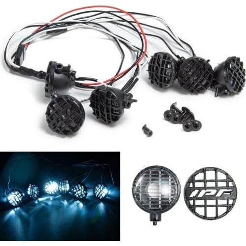 YEAHRUN White LED Light with Lampshades for Traxxas TRX-4 Axial SCX10 II 90046 JEEP D90 Wrangler 313 Wheelbase 1/10 RC Car