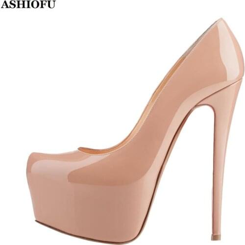 ASHIOFU Handmade Hot Sale Ladies High Heel Pumps Sexy Platform Afforadle-cork Party Dress Shoes Evening Fashion Court Shoes