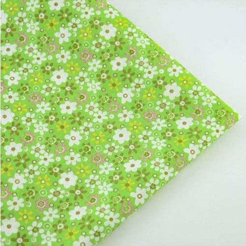 1 Piece 100% Cotton Fabric Green Colour Pre-cut Fat Quarter Home Texitle Patchwork Clothing Telas Tissue Tecidos Lovely Flowers