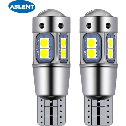 ASLENT 2pcs Good Quality T10 W5W Super Bright 3030 LED Car Interior Reading Dome Light Marker Lamp 168 194 LED Auto Wedge Bulbs