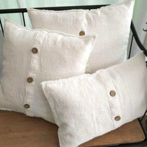2Pcs Square Thicker Cotton Linen Pillowcase 45*45 Rectange Pillow Cover With Tassles 30*50 for Home Decoration Living Room Retro