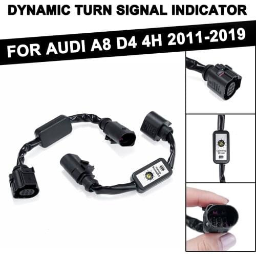 2pcs Add-on Module Wire Harness Dynamic Turn Signal Indicator For Audi A8 D4 4H 2011-2019 Left & Right Tail Light LED Taillight
