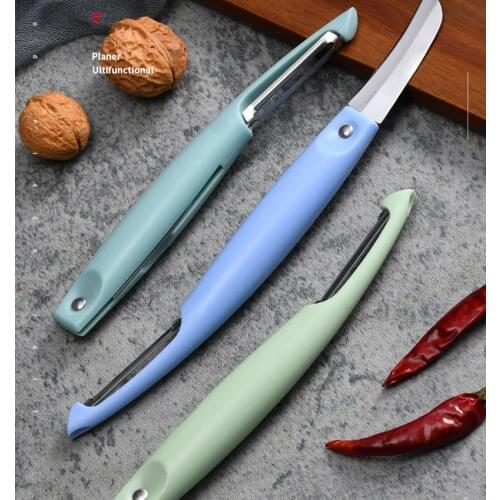 2 in 1 Peeler and knife Fruit and Vegetable Peeler, Grips Sharp Peeler Stainless Steel for Potato, Apple, Carrot, Cucumber