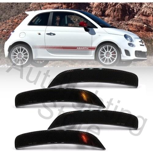 2PCS For Fiat 500 Abarth Turbo Front/Rear Led Side Marker Lights Fender Turn Signal Indicators 2012 2014 2015 2016 2018 2020