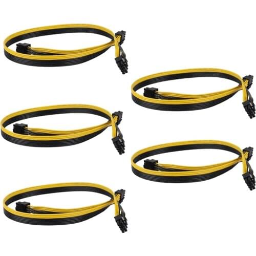 5Pcs PCI-E 8Pin to Dual 6+2 Pin Power Supply Cable PCIE 6+2Pin Male to 8 Pin Male for EVGA/Silverstone Modular PSU