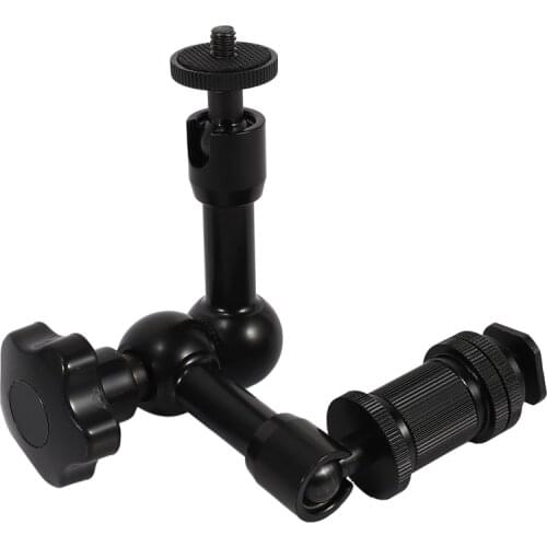 7" Magic Arm Articulating Friction Arm with Hot Shoe Mounts 1/4" Screw for DSLR Camera Rig, LCD Monitor, DV Monitor, LED Lights