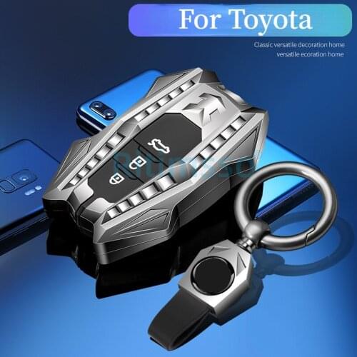 Zinc Alloy+silicone Car Remote Key Cover Case for Toyota Camry Corolla C-HR CHR Prado RAV4 Prius 2018 2019 2020 2/3Buttons