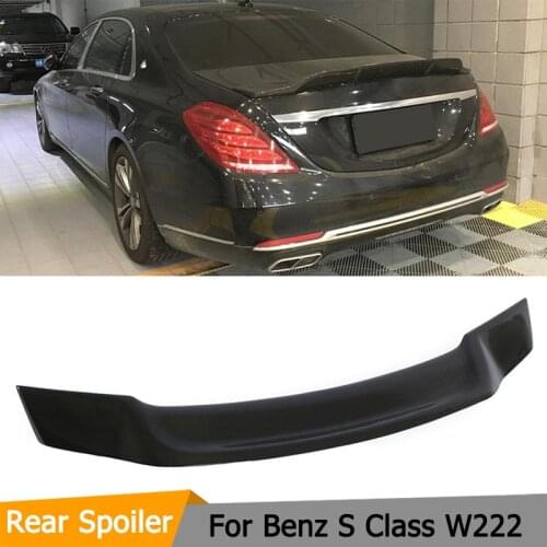 For Mercedes W222 Spoiler S Class S63 Carbon Fiber Rear Trunk Spoiler Wing S300 S350 S400 S500 S550 S63 4-door Sedan 2014 - UP