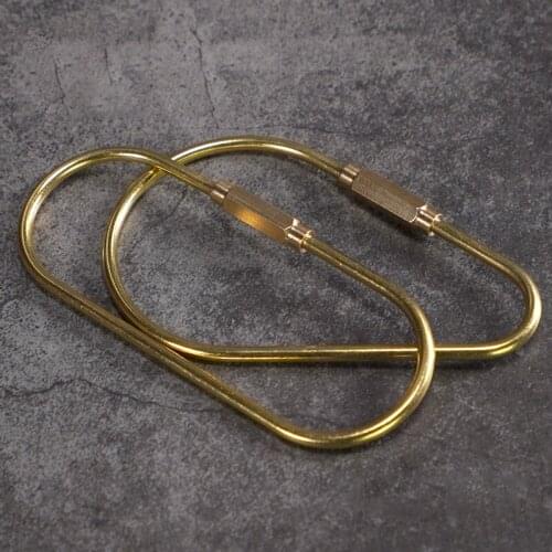 Handmade Diy Brass Keychain, Brass Pendant, Leather Creative Hardware Key Ring