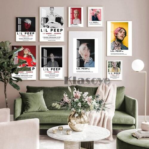 Lil Peep Emotional Hip Hop Music Singer Star Poster Prints Canvas Painting Portrait Wall Picture Bar Hotel Cafe Home Decor Mural