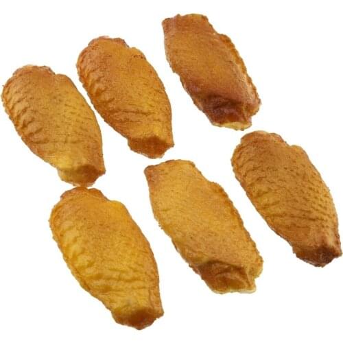 Gresorth 6 PCS Fake Chicken Wings Model Artificial Food Toy Home Kitchen Party Decoration