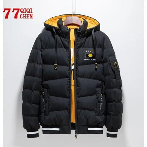 Mens Winter Waterproof Double-sided Parkas Casual Hooded Windproof Jacket Male Fashion Padded Cotton Warm Slim Coat Windbreaker