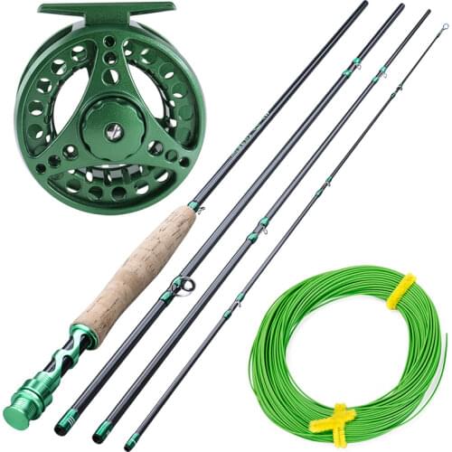 Sougayialng New Fly Fishing Rod Set 2.7M #5/6 Carbon Fiber Ultralight Weight Fly Fishing Rod and Fly Reel Line Combo Pesca