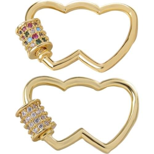 Wholesale DIY Gold Necklace Creative Carabiner Fasteners Screw Lock Clasps Accessories For Handmade Punk Jewelry Making Supplies