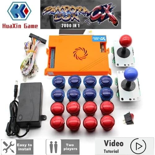 Original Pandora Box CX 2800 Games Set DIY Arcade Kit Push Buttons Joysticks Arcade Machine Bundle Home Cabinet with manual