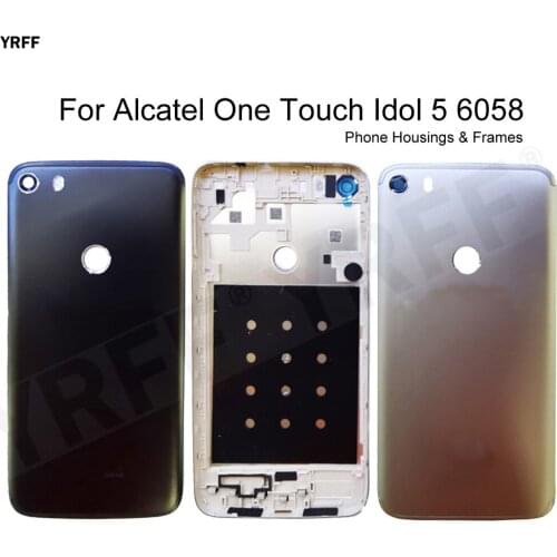 OT4024 Mobile Phone Housings Frames For Alcatel One Touch Idol 5 6058 6058D OT6058 Battery Back Cover Door Housing Plastic Case
