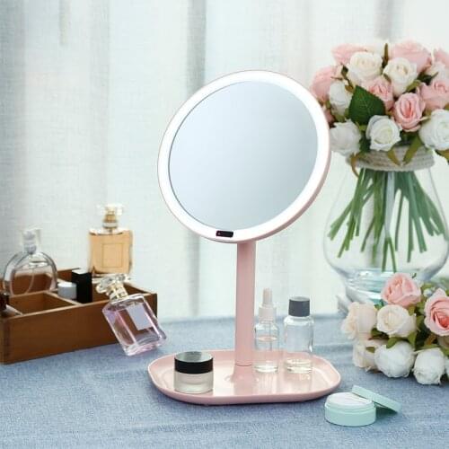 Rechargeable Motion Sensor Rotatable LED Makeup Mirror Light Dressing Room Princess Mirror Infrared Induction Table Mirror