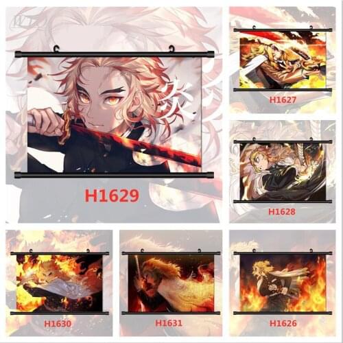 Anime Posters Demon Slayer Kimetsu No Yaiba Rengoku Kyoujurou Canvas Painting Wall Decor Posters Wall Art Picture Home Decor