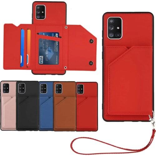 Luxury PU Leather Flip Wallet Case For Samsung A71 A51 A20 A21S A50 A70 Note 20 S20 Ultra M80S M60S Card Stand Slot Phone Cover