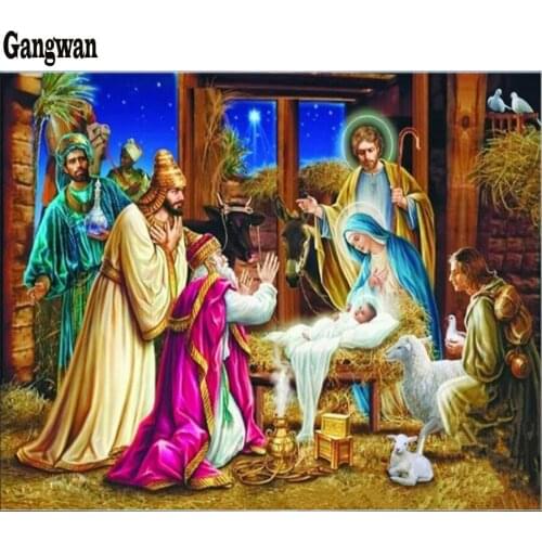 Jesus Christ Birth Christmas pattern Full round/square drill Diamond Painting Cross Stitch 5D Diamond Embroidery new year gift