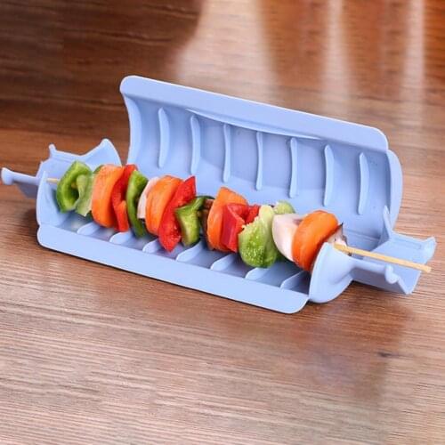 Meat Brochettes Machine Manual No Finger Injury Anti-Slip Kebab BBQ Skewer Maker Kitchen Helper Cost saving Accessories Grill