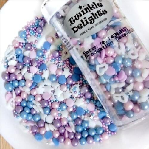 Edible Cherry Bomb Sprinkle Blend, Fancy Sprinkles, turquoise and red sprinkles, silver sprinkles, Cakes Decorations