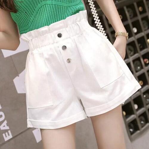 All Match Fashion Casual Women Shorts Bud Crimping Elastic High Waist Slim Summer Pocket Shorts Feminino Chic Hot Ladies Bottom