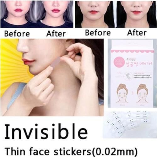 40 Pcs Face Lift V Sticker Thin Face Stickers Makeup Face Chin Lift Tools Invisible Medical Tape Pore Cleaner Blackhead Remover