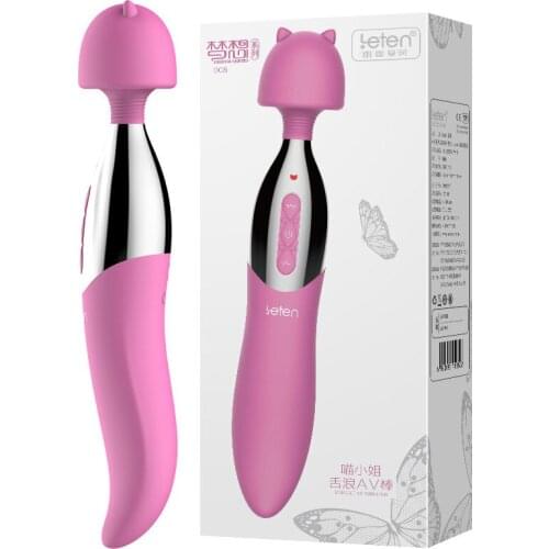 Leten Vibrator Sex Toys for Woman Powerful Soft Tongue Magic Wand Massager Rechargeable Sex Heating AV Vibrator for Woman