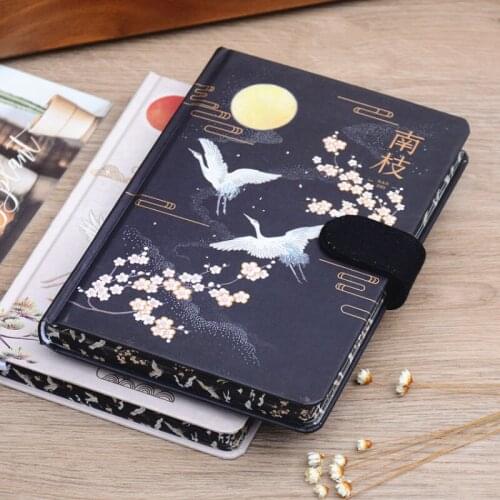 Creative Retro Chinese Style Hand Ledger Book Fairy Crane Colour Illustrated Notebook Book A5 Thick Diary Notebooks and Journals