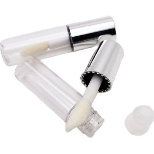 1.2ML Small Lip Tube Mini Type Packing Tube 100 Pieces Silver Cap Empty Plastic Clear Bottle