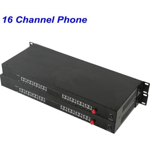 1Pair 16 Channel PCM Voice Telephone Fiber Optical Media Converters Extender Adapter Single Mode FC Fiber Port Caller ID FAX