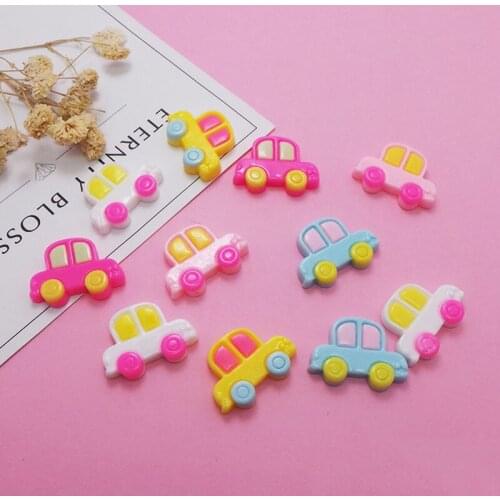 100Pcs/Lot Mini Kawaii Resin Car Flatback Cabochon Decoration Crafts Embellishments For Scrapbooking Diy Accessories