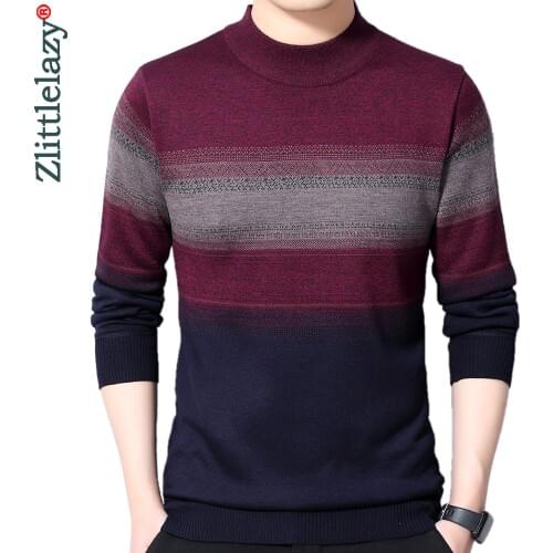 2020 casual knitted thick sweater men pullover clothing fashion clothes striped knit winter warm mens sweaters pullovers 13106