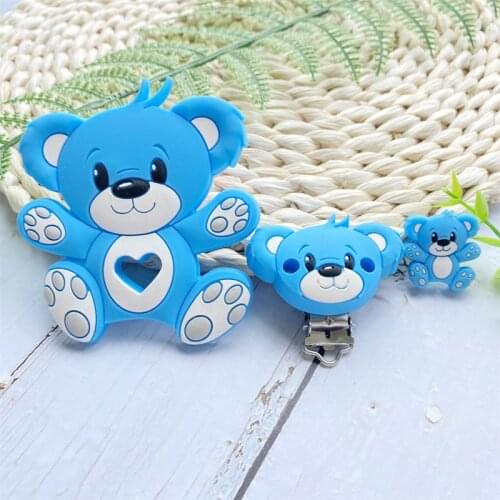 3pcs/lot Animal Silicone Pacifier Beads Clips Teether DIY Chain Baby Teething Nursing Cartoon BPA Free Baby Oral Care toys