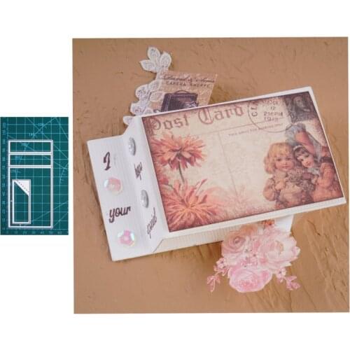 3D Foldable Delicate Mailbox Mail Word Heart Ornament Metal Cutting Dies For DIY Scrapbooking Album Cards Crafts Embossing Dies