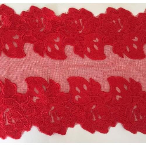 5/10/15Yards Red Embroidered Lace Fabrics Womens Clothing Diy Laces Ribbon Trim for Sexy Bra Accessories High Quality