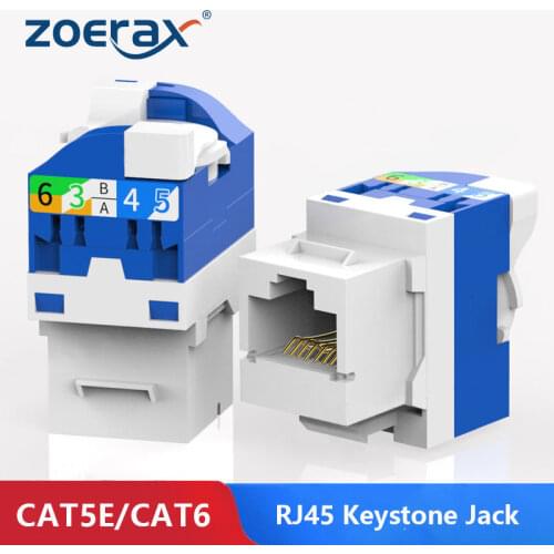 ZoeRax 10PCS Cat5e Cat6 RJ45 Keystone Jack Module Connector Network Coupler Ethernet Wall Jack No Punch Down Tool Required
