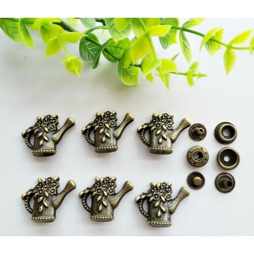 6sets Watering pot Snap Fastener Press Stud Sewing Leather Combined Button Craft For Clothes Garment DIY Decoration23*30mm