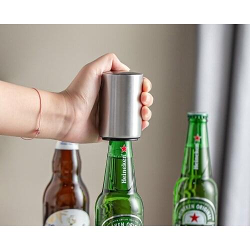 Automatic Beer Bottle Opener,Magnet Beer Opener,Stainless Steel Push Down Opener Wine Beer Soda Cap Opener Kitchen Accessories